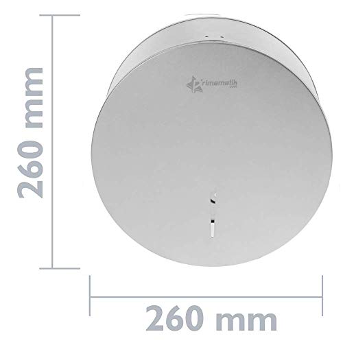 PrimeMatik - Dispensador de Papel higiénico de Acero Inoxidable. Portarrollos Industrial para baño