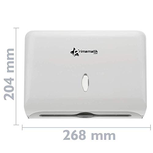 PrimeMatik - Dispensador de Toallas de Papel para baño en Blanco