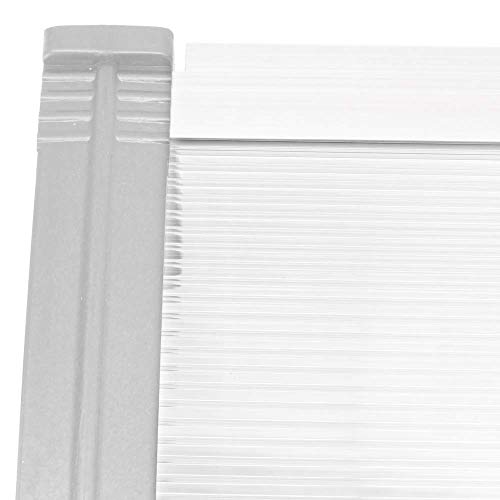 PrimeMatik - Tejadillo de protección 100x60cm Marquesina para Puertas y Ventanas Gris