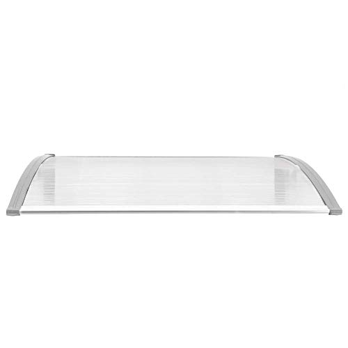 PrimeMatik - Tejadillo de protección 100x60cm Marquesina para Puertas y Ventanas Gris