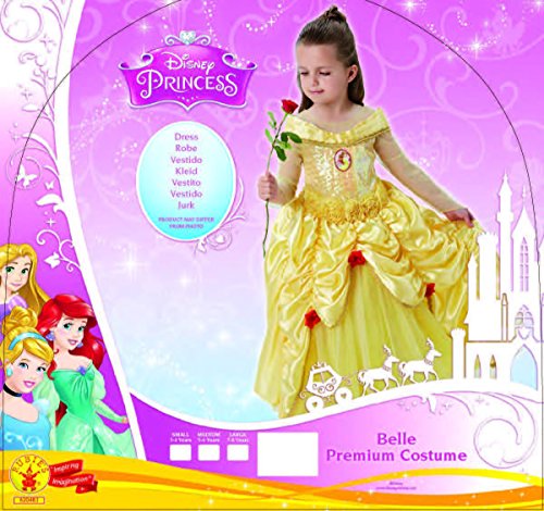 Princesas Disney - Disfraz de Bella Premium para niña, infantil 7-8 años (Rubie's 620473-L)