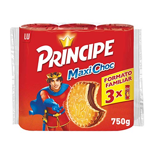 Príncipe Maxi Choc - Galletas Rellenas con Extra de Chocolate con Leche - 3 Paquetes de 250 g