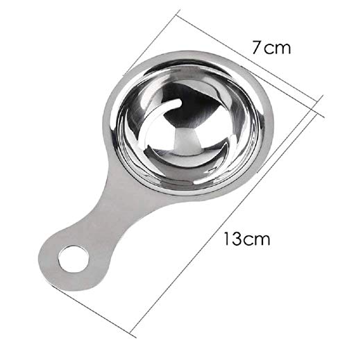 PRINDIY 1PC Separador de yema de Huevo y Clara de Huevo en Acero Inoxidable Separador Separador de Plata