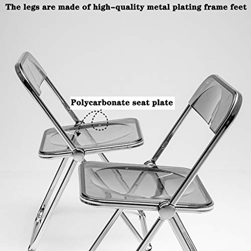 Priority Culture Sillas Plegables De Salón,Silla De Comedor Transparente Nórdica, Silla De Respaldo Creativa Moderna Y Simple, Silla De Acrílico De Moda Casera, Taburete Portátil para Hostelería