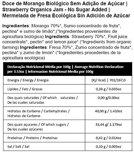 PRISCA Mermelada 100% Ecológica de Frambuesa, Frutos Rojos, Fresa - Sin Azúcar - 3 Unidades de 240 gr