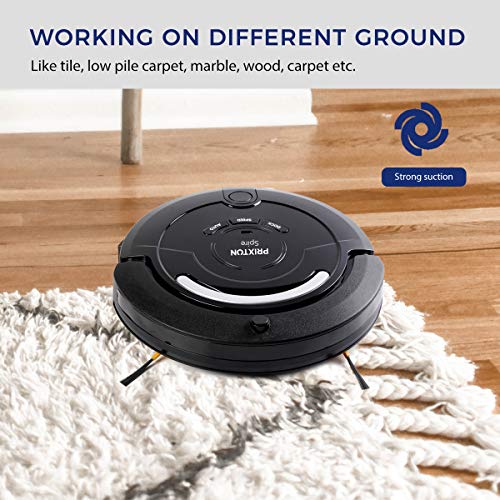 PRIXTON Spire 916 - Robot Aspirador/Robots Aspiradores Fregasuelos, con App para Móvil, Programable, para Suelo Seco y Húmedo con 3 Modos de Limpieza: Automática, Esquinas, Profunda