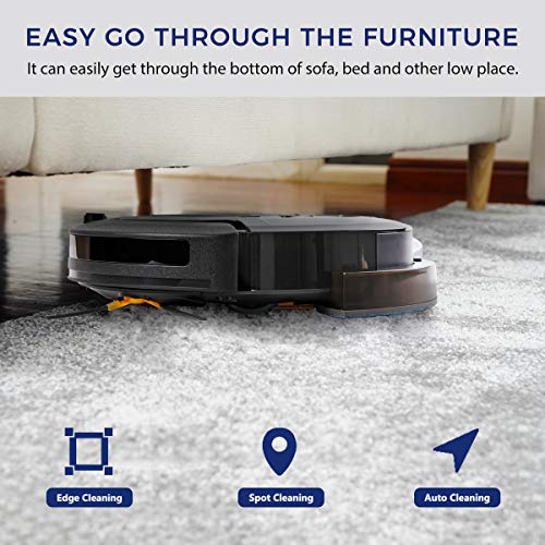 PRIXTON Spire 916 - Robot Aspirador/Robots Aspiradores Fregasuelos, con App para Móvil, Programable, para Suelo Seco y Húmedo con 3 Modos de Limpieza: Automática, Esquinas, Profunda