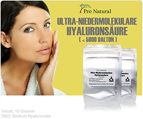 Pro Natural Polvo de ácido hialurónico 10G para la fabricación propia de cosméticos en gel de ácido hialurónico