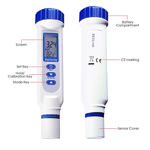 Probador Digital De Calidad Del Agua Salada De Salinidad Pez Koi 70ppt IP65 Probador De Calidad Del Agua Y Agua