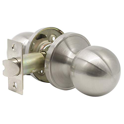 Probrico - Pomo redondo para puerta (acero inoxidable, níquel satinado)