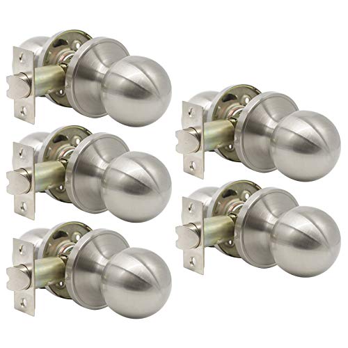 Probrico - Pomo redondo para puerta (acero inoxidable, níquel satinado)