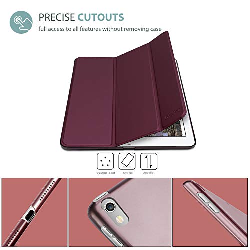 ProCase Funda 10,5” iPad Pro 2017/iPad Air 2019, Estuche Inteligente Ultra Delgada Ligera con Soporte Reverso Translúcido Esmerilado para iPad Air 3.ª Generación/iPad Pro 10.5 Pulgadas -Vino