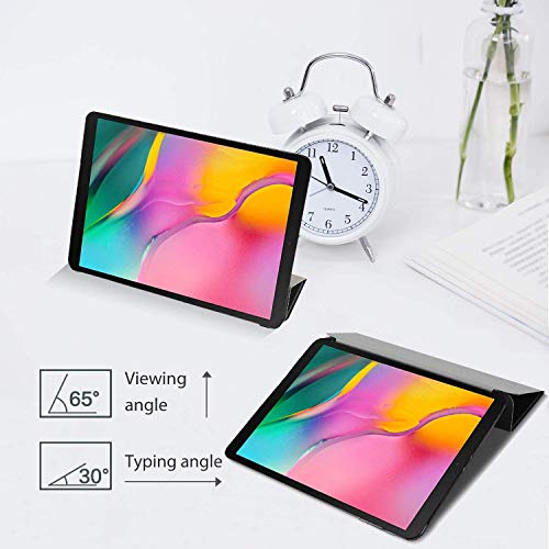 ProCase Funda Tipo Libro para Galaxy Tab A 10.1 2019 T510/T515, Carcasa Folio con Reverso Suave TPU Translúcido Soporte Plegable para 10.1 Pulgadas Galaxy Tab A SM-T510 T515 2019 -Negro