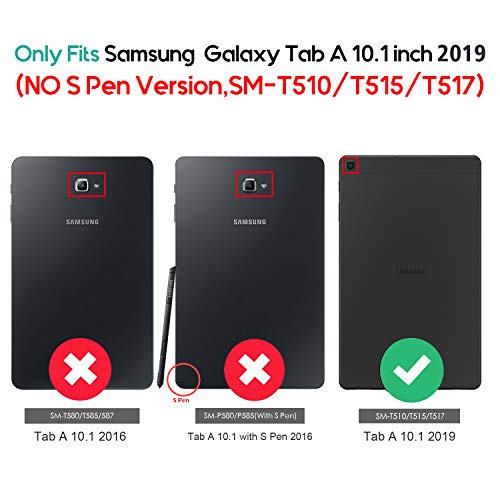 Procase Funda Tipo Libro para Galaxy Tab A 10.1 2019 T510/T515, Carcasa Folio Ligera y Delgada con Reverso Translúcido/Soporte Plegable para 10.1 Pulgadas Galaxy Tab A SM-T510 SM-T515 2019 -Marino