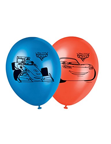 Procos 84876 – Globos impresas Cars, 8 piezas, rojo/azul