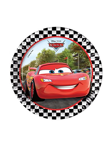 Procos 85212 – Platos Papel Cars formula, Ø20 cm, 8 unidades), multicolor
