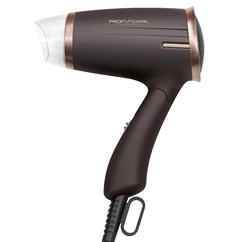 ProfiCare HT 3009 - Secador de Pelo de Viaje con Mango Plegable, 2 Niveles Potencia, 1400 W, Color marrón