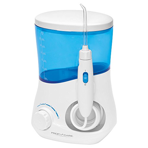 ProfiCare PC-MD 3005 - Irrigador Dental eléctrico, 3 boquillas de Limpieza + 1 Accesorio para Limpieza de Lengua, función de Temporizador, presión de Agua Ajustable, a Prueba de Salpicaduras