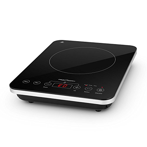 ProfiCook EKI 1062 Placa vitrocerámica por inducción portátil, 10 niveles de temperatura, 2000 W, Vidrio y cerámica, Negro