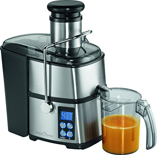 ProfiCook PC-AE 1070 Licuadora semiprofesional, orificio extragrande, 800 W, 1000 milliliters, 1 Decibelios, acero inoxidable, 5 Velocidades, Negro y gris