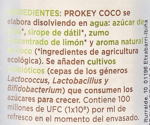 Prokey Kéfir De Agua Probiótico Bio, Coco, 500 ml - Caja de 16 Botellas (Total: 8 l)