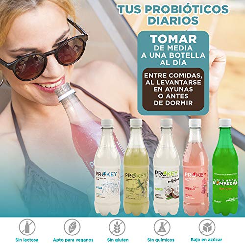 Prokey Kéfir De Agua Probiótico Bio, Coco, 500 ml - Caja de 16 Botellas (Total: 8 l)