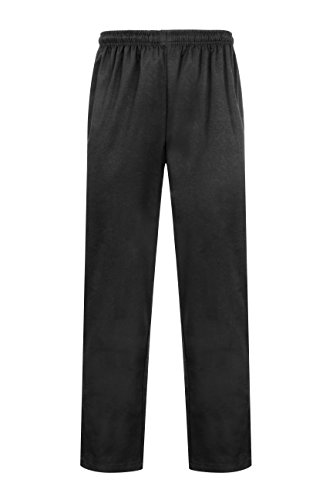 ProLuxe Pantalón de Chef Profesional en Negro - Ajuste Moderno Unisex - Ideal para Uso Diario-Negro-XL