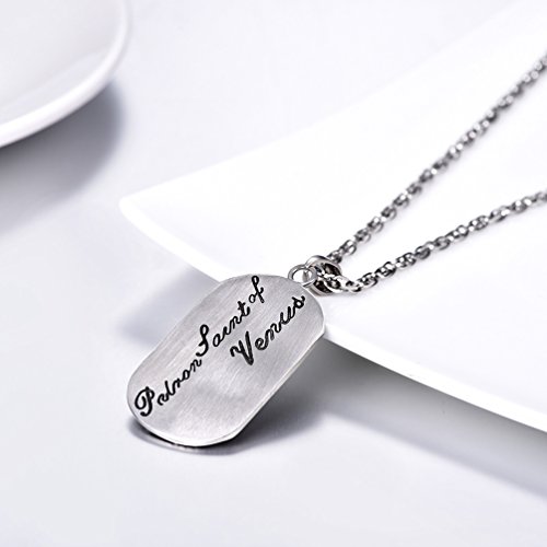 PROSTEEL Collar de Placa de Zodiaco Horóscopo con Santo del Mes, Tauro Chapado en Oro