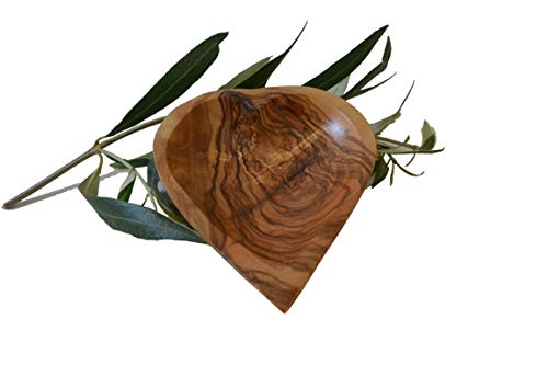 Prosudweb - Anillos de Madera de Olivo (tamaño pequeño), diseño de corazón