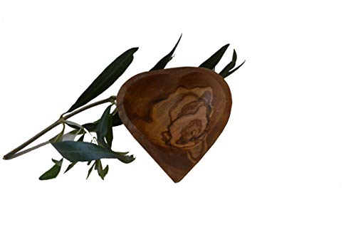 Prosudweb Medio Porte-bagues Forma corazón de Madera de Olivo