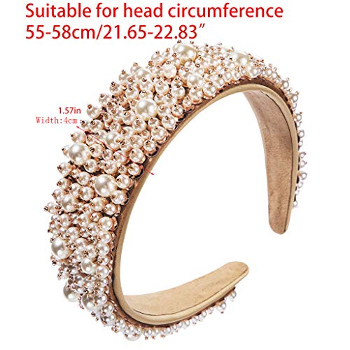 PT-KMING 1pc Elaic Baro irnd, el exterior de toda la irnd banda Band de lujo pelo de Prom de pelo para la circunferencia de la cabeza: 55-58cm (21.65-22.83in)