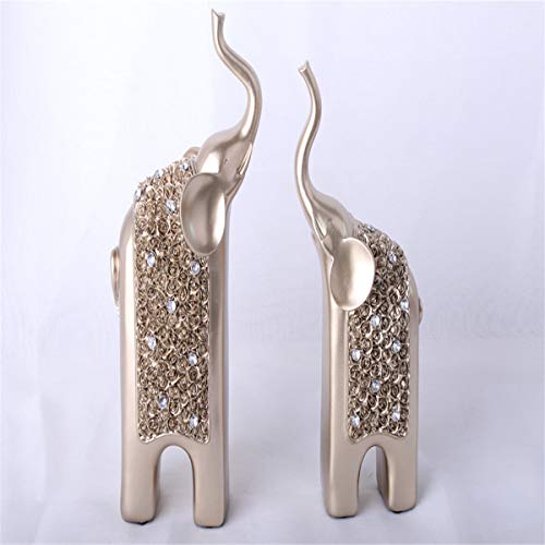 PTKU Resina ArtesaníA Ornamentos,Estilo Europeo Elefante Escultura,con DecoracióN,para Sala Oficina Hogar, Hecha A Mano, Creativa Regalo,A