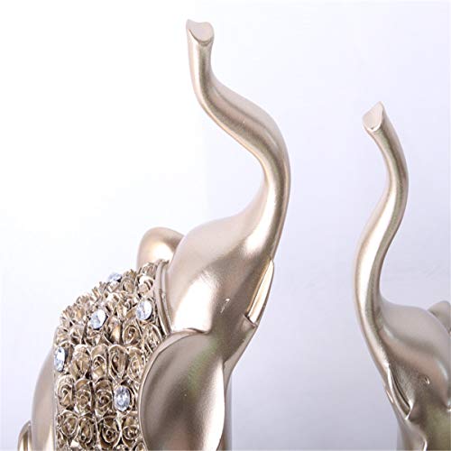 PTKU Resina ArtesaníA Ornamentos,Estilo Europeo Elefante Escultura,con DecoracióN,para Sala Oficina Hogar, Hecha A Mano, Creativa Regalo,A