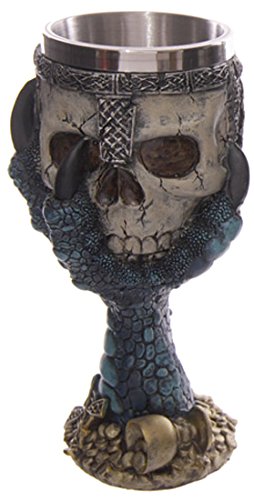 Puckator SK203 - Copa de decoración diseño de Calaveras y Garras de Dragones