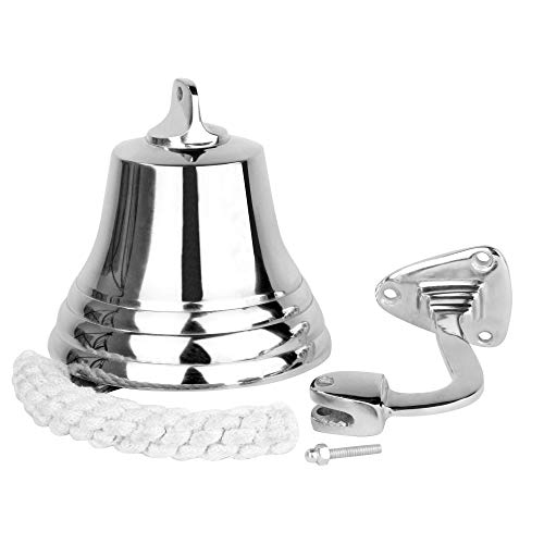Puerta de pared tradicional nave campana | Campana de plata temática náutica campana campanero | Ideal para Inicio Bares y Pub Últimas Órdenes | M&W