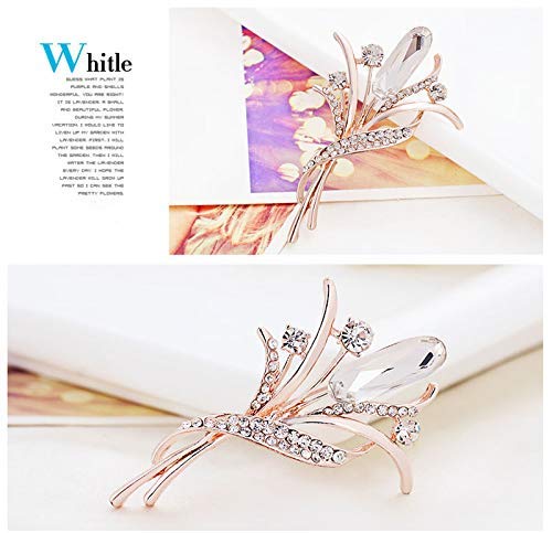 PULABO 1 broche de flor blanca para mujer, ramillete de boda, vestido de novia, bufandas chal clip para dama joyería bolsa ornamento cómodo y respetuoso del medio ambiente duradero