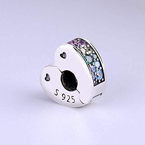 Pulsera Charms Abalorios Arcos De Amor Clip Rainbow Heart Plata De Ley 925 Colgantes Finos Pulsera Fabricación De Joyas Niñas Adolescentes Diy Mejor Regalo Fit Encanto Original