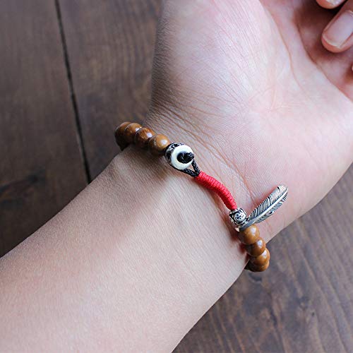 Pulsera De Cuentas Para Mujer,Marrón Piedra De Roca De Lava Natural 8 Mm Labradorita Sodalita Pulsera De Plumas Semipreciosas Piedra De Nacimiento Cristal Curativo Cuentas Redondas Pulsera Elástica