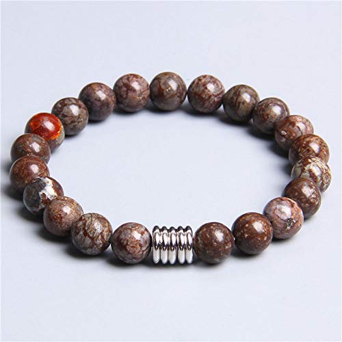 Pulsera De Cuentas Para Mujer,Pulsera De Ágata Con Cuentas De Roca De Lava Natural Pulseras Elásticas Elásticas Pulseras De Piedras Preciosas De Cuerda Trenzada Ajustable Para Hombres Mujeres Pulse