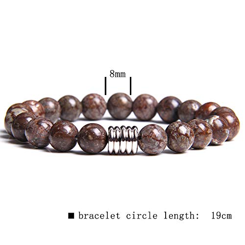 Pulsera De Cuentas Para Mujer,Pulsera De Ágata Con Cuentas De Roca De Lava Natural Pulseras Elásticas Elásticas Pulseras De Piedras Preciosas De Cuerda Trenzada Ajustable Para Hombres Mujeres Pulse