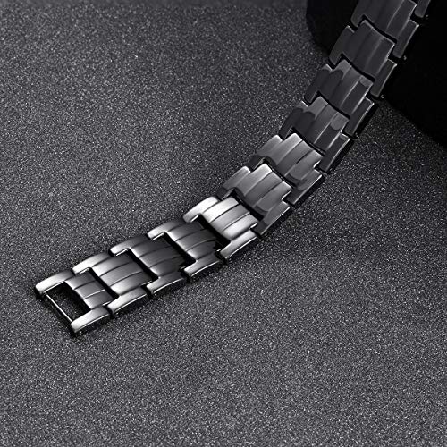 Pulsera de titanio para hombre, revestimiento de PVD, 591 pulsera magnética de hombre mineral, pulsera para aliviar el dolor para artritis y túnel carpiano
