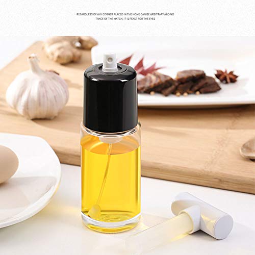 Pulverizador Spray Oliva Aceite, Portátil Botella Aceite, Rociador De Vinagre, Vidrio Acero Inoxidable, Para Cocina Barbacoa Cocinando Horneando Asado Fritura Regalo (170ml negro)