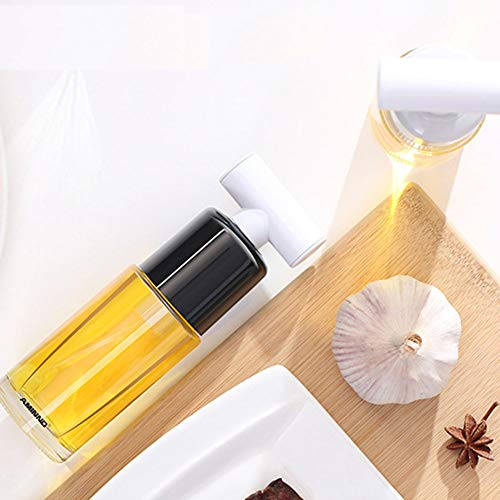 Pulverizador Spray Oliva Aceite, Portátil Botella Aceite, Rociador De Vinagre, Vidrio Acero Inoxidable, Para Cocina Barbacoa Cocinando Horneando Asado Fritura Regalo (170ml negro)