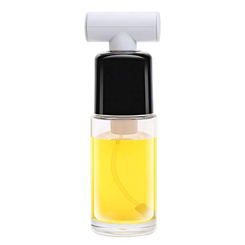 Pulverizador Spray Oliva Aceite, Portátil Botella Aceite, Rociador De Vinagre, Vidrio Acero Inoxidable, Para Cocina Barbacoa Cocinando Horneando Asado Fritura Regalo (170ml negro)
