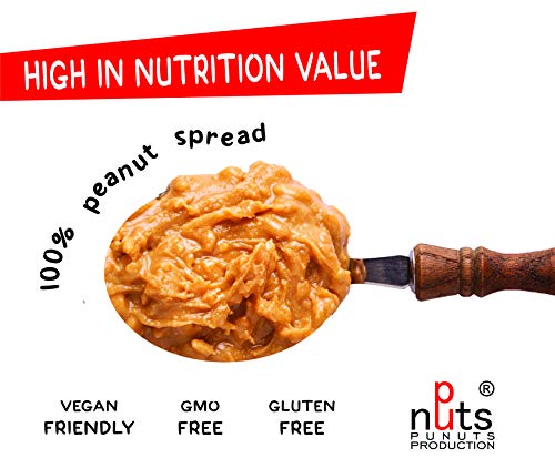 ''PuNuts'' Mantequilla de Cacahuete, Textura Crujiente, Sin Grasa de Palma, 100% Natural Peanut Butter 1kg (Cacahuete)