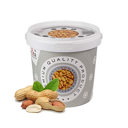 ''PuNuts'' Mantequilla de Cacahuete, Textura Crujiente, Sin Grasa de Palma, 100% Natural Peanut Butter 1kg (Cacahuete)