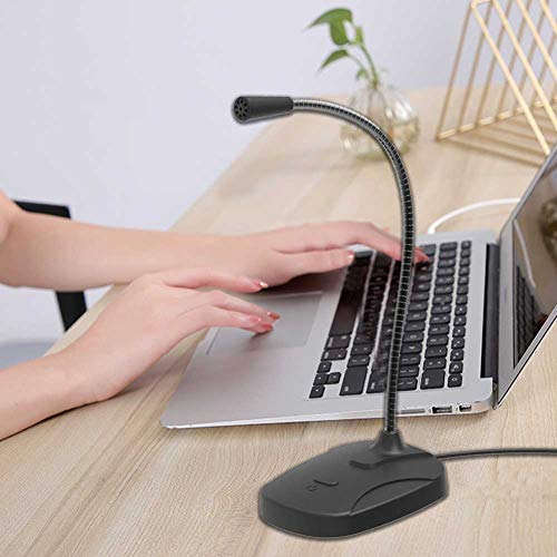 PURATEN Micrófono de sobremesa USB Profesional PC Metal Micrófono con Interruptor de Red Micrófono de Condensador de Escritorio para Grabación YouTube, Juegos