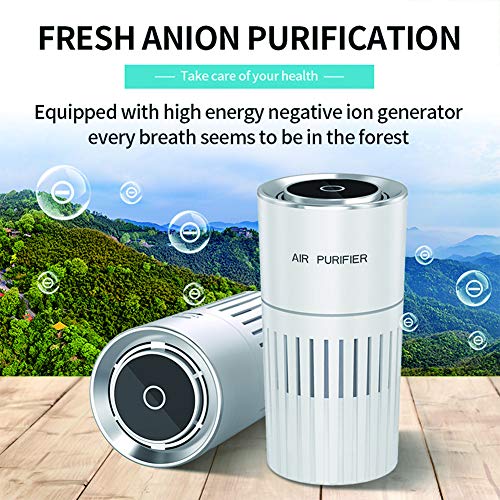 Purificador De Aire Con Filtro Hepa, Para El Hogar Con Filtro Hepa Purificadores De Aire De Escritorio Para El Limpiador De Aire Del AutomóVil, Para AléRgenos, Humo, Polen, Mascotas, Cabello,Negro
