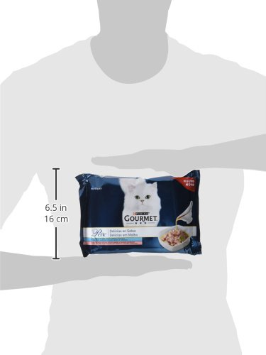 Purina Gourmet Perle Delicias en Salsa comida para gato con Salmon y Atun 12 x [4 x 85 g]