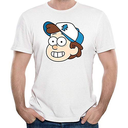 PwertkB Men's Gravity Falls Cartoon Dipper Mabel Alex Hirsch Round Neck tee Size:XXL